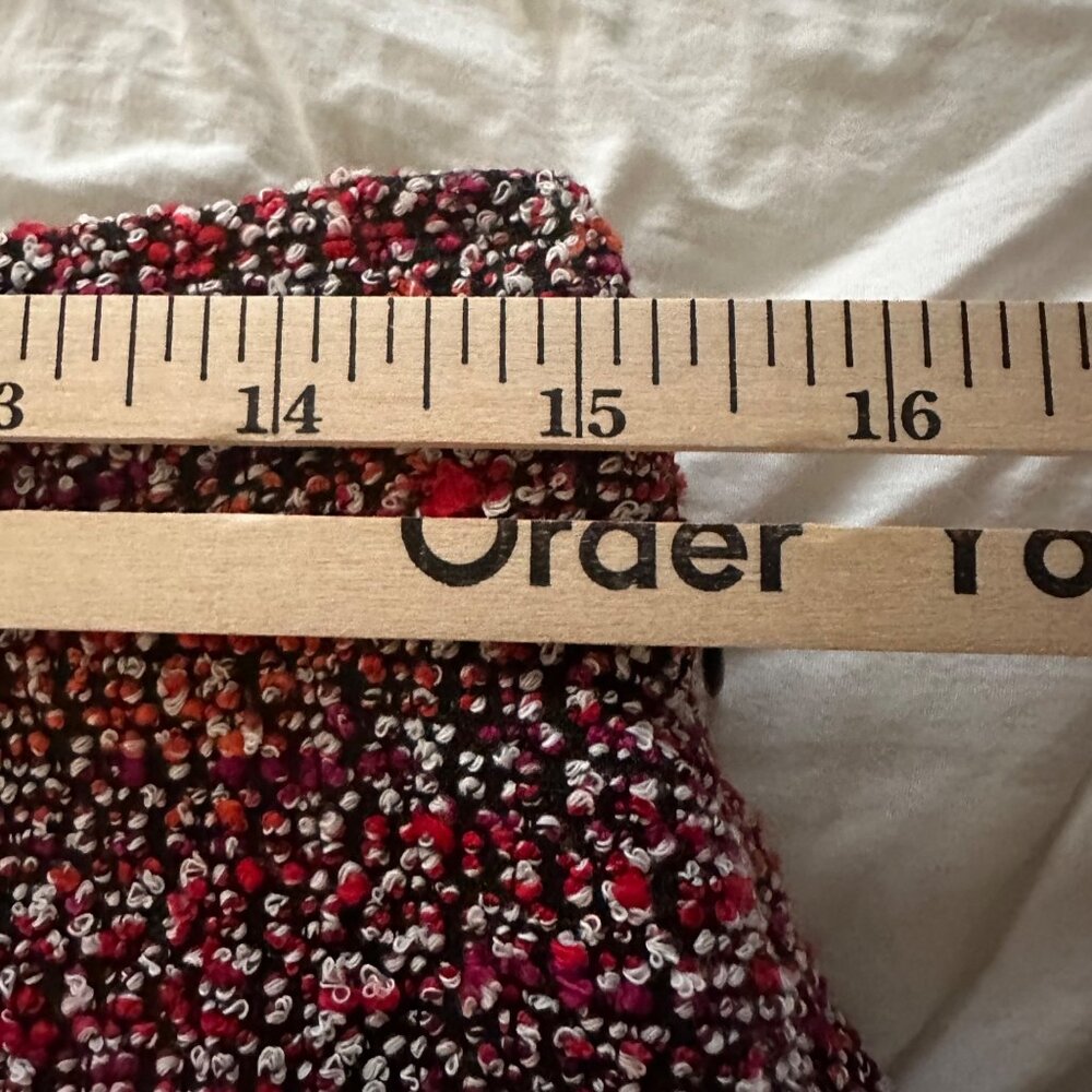 Loft Multicolor Tweed Fully Lined Skirt Flare Flounce Red Orange Fall SZ 6 NWOT - Picture 5 of 8